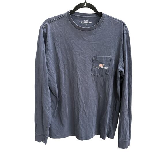 Vineyard Vines Other - Vineyard Vines Mens Long Sleeve T-Shirt Blue Pocket Crew Neck Whale Tee Size:S